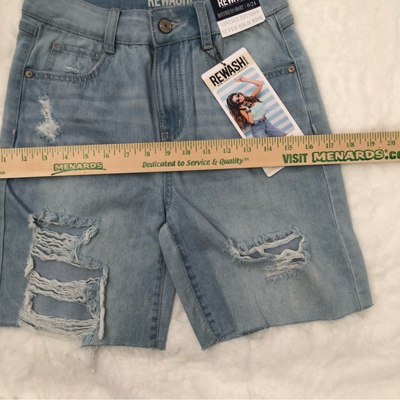 REWASH SIZE 24 SUPER HIGH RISE BOYFRIEND DENIM SHORTS VINTAGE REUNION NWT - Picture 13 of 14